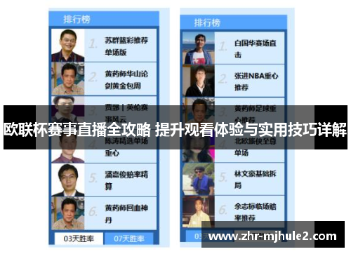 欧联杯赛事直播全攻略 提升观看体验与实用技巧详解 欧联杯赛事直播全攻略 提升观看体验与实用技巧详解